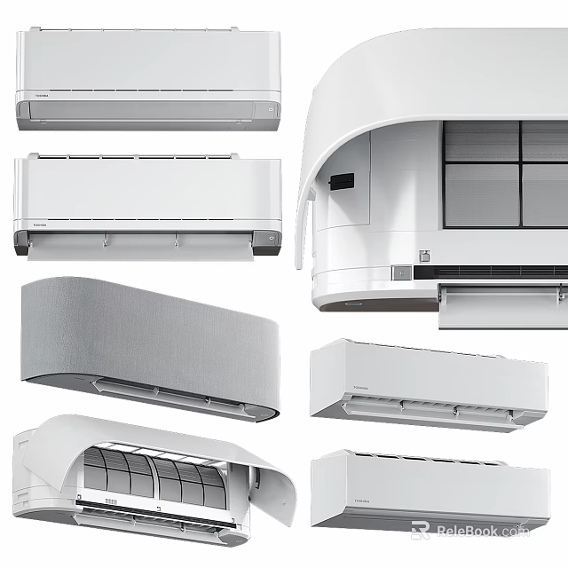 Various Types and Designs of Modern Home Air Conditioners for Daily Use Appliances 3d model 