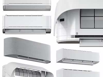 Various Types and Designs of Modern Home Air Conditioners for Daily Use Appliances 3d model