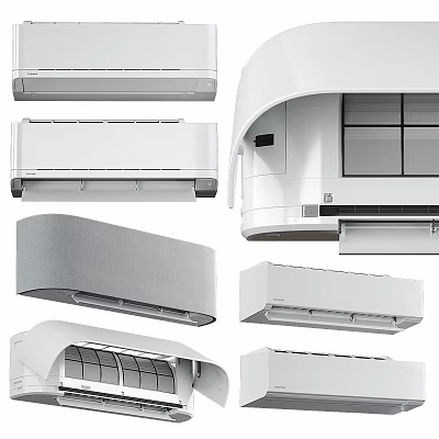 Various Types and Designs of Modern Home Air Conditioners for Daily Use Appliances 3d model