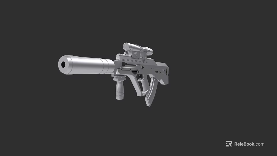 Modern 3D Weapon Model With Scope Barrel Grip And Detailed Design 3d model