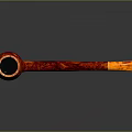 Red Handcrafted Smoking Pipe With Smooth Texture And Yellow Stem For Daily Use