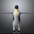 Penguin Plush Toy With Blue Head Yellow Chest And Open Wings Standing