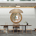 New Chinese Tea Room Nature Homestay Tea Room Panoramic View 3d model