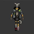 Futuristic Robot Character Wearing Hooded Jacket With Neon Green Accents Mechanical Limbs And Sneakers