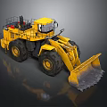 Yellow Heavy Duty Construction Utility Loader With Spacious Cab Large Bucket And Tires