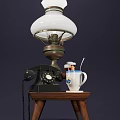 Black Digital Smartphone Placed On Wooden Table With Tea Mug And Medicine Bottles