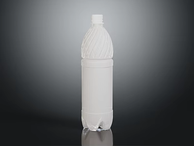 Food Grade Transparent Plastic Water Bottle With Spiral Design And White Cap For Drinking 3d model
