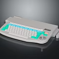 BAKKAKI Ergonomic Keyboard With Colorful Green Blue Keys And Additional Side Components