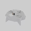 Stylish Tea Set Arranged On White Tablecloth Round Table With Napkins And Cutlery