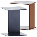 Modern Two Tone Side Table With Sleek Metal Frame And Smooth Top Surface 3d model