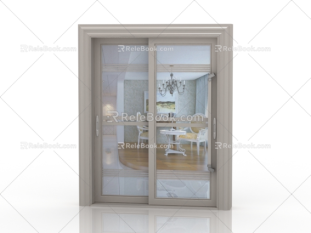 Jianou solid wood door interior door door 3d model