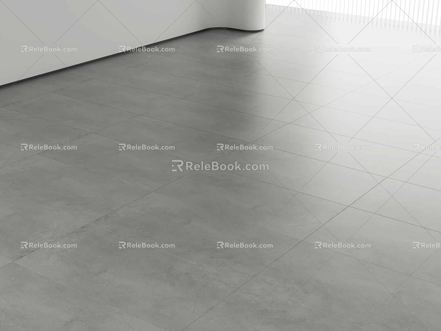 Modern Soft Light Tile Grey Floor Tile 3d model