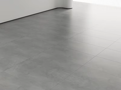Grey Floor Tiles In Minimalist Modern Interior 3d model