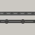 Black Socket Strip With Multiple Outlets And Modern Design For Home Use 3d model