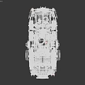 Military Weapon Armored Vehicle with Mounted Cannon Machine Gun and Multiple Green Wheels