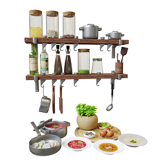 Modern Kitchenware Decorations 3d model