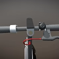 Modern Electric Scooter With White Frame Gray Handlebar And Red Brake Line
