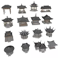 Traditional Chinese Pavilion Architectural Models With Various Design And Style Options