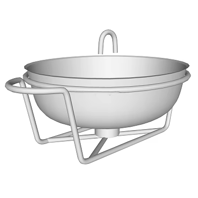 Stainless Steel Cooking Pot With Top Handle Side Handles And Geometric Stand For Kitchen Use 3d model
