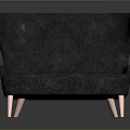 Gray Upholstered Sofa with Curved Back and Copper Legs Modern Style