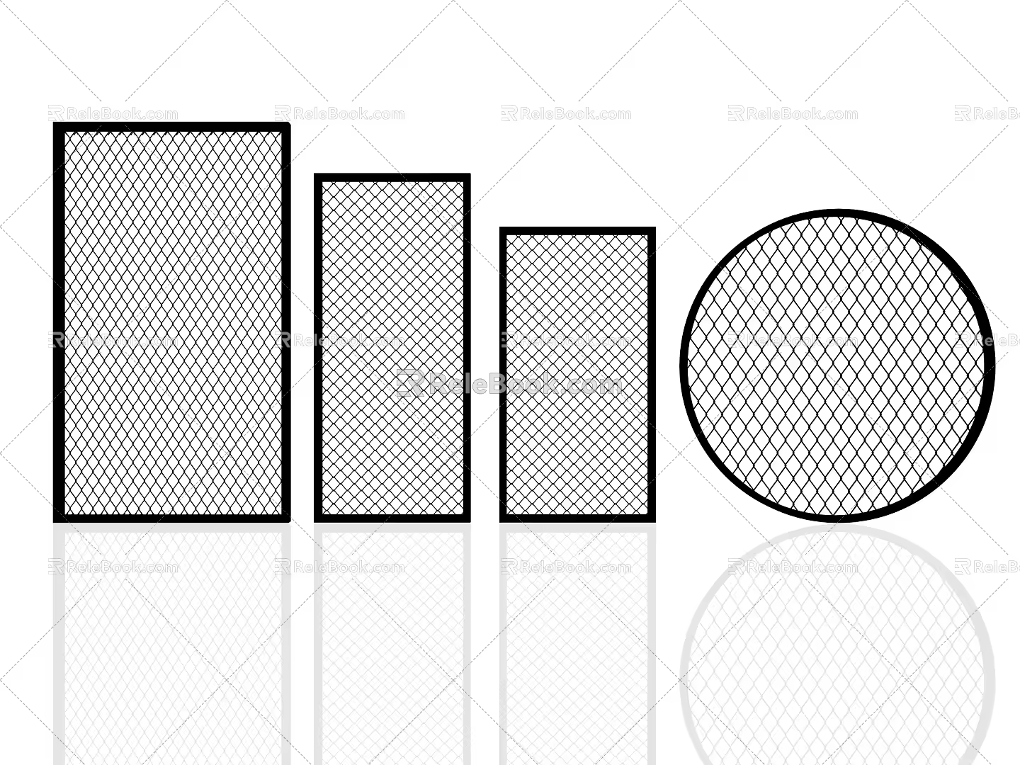 Industrial wind barbed wire fence metal mesh fence partition railing anti-theft net screen fence iron net curtain wall entrance 3d model