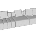 Light Gray Sectional Sofa With Comfortable Cushions And Modern Sleek Design 3d model