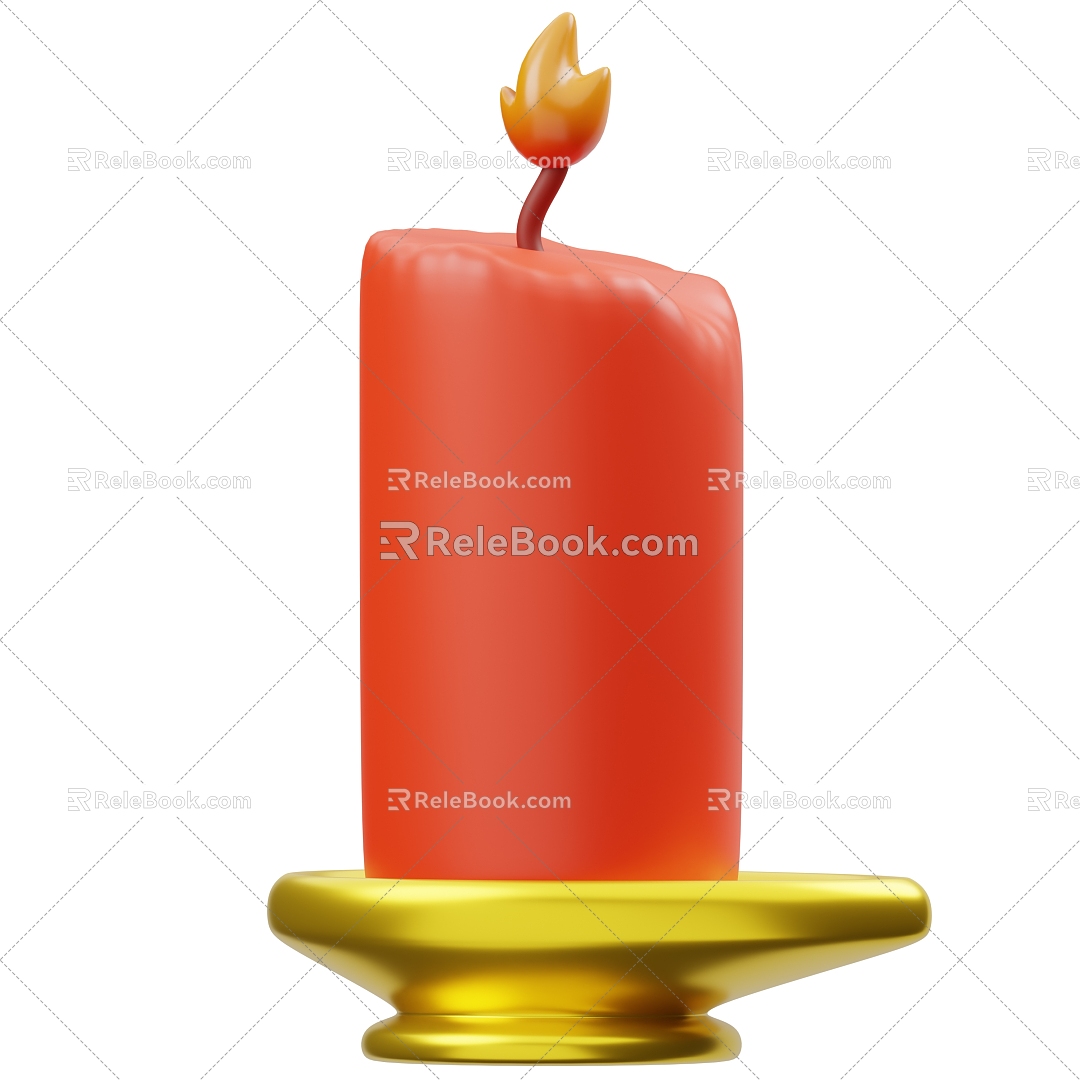 Candle cartoon candle cartoon candle Q version candle 3d model