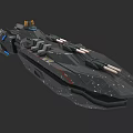 Futuristic Military Warship With Advanced Weapon Systems And Sleek Dark Gray Hull