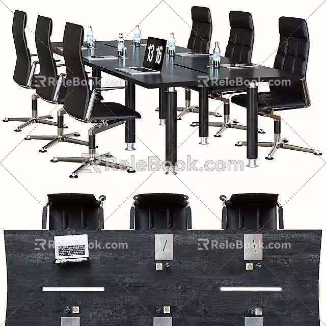 Desk Conference Table Multi-person Conference Table and Chair Combination 3d model
