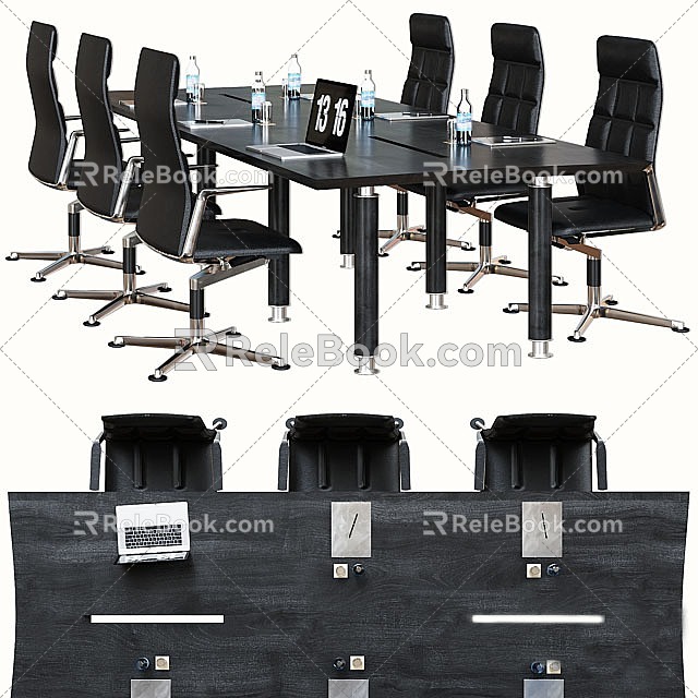 Desk Conference Table Multi-person Conference Table and Chair Combination model