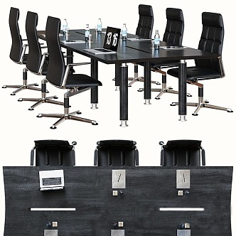 Desk Conference Table Multi-person Conference Table and Chair Combination 3d model