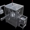 Automated Industrial Equipment With Mechanical Arm Transparent Enclosure And Conveyor System