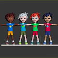 Modern game character child 3d model