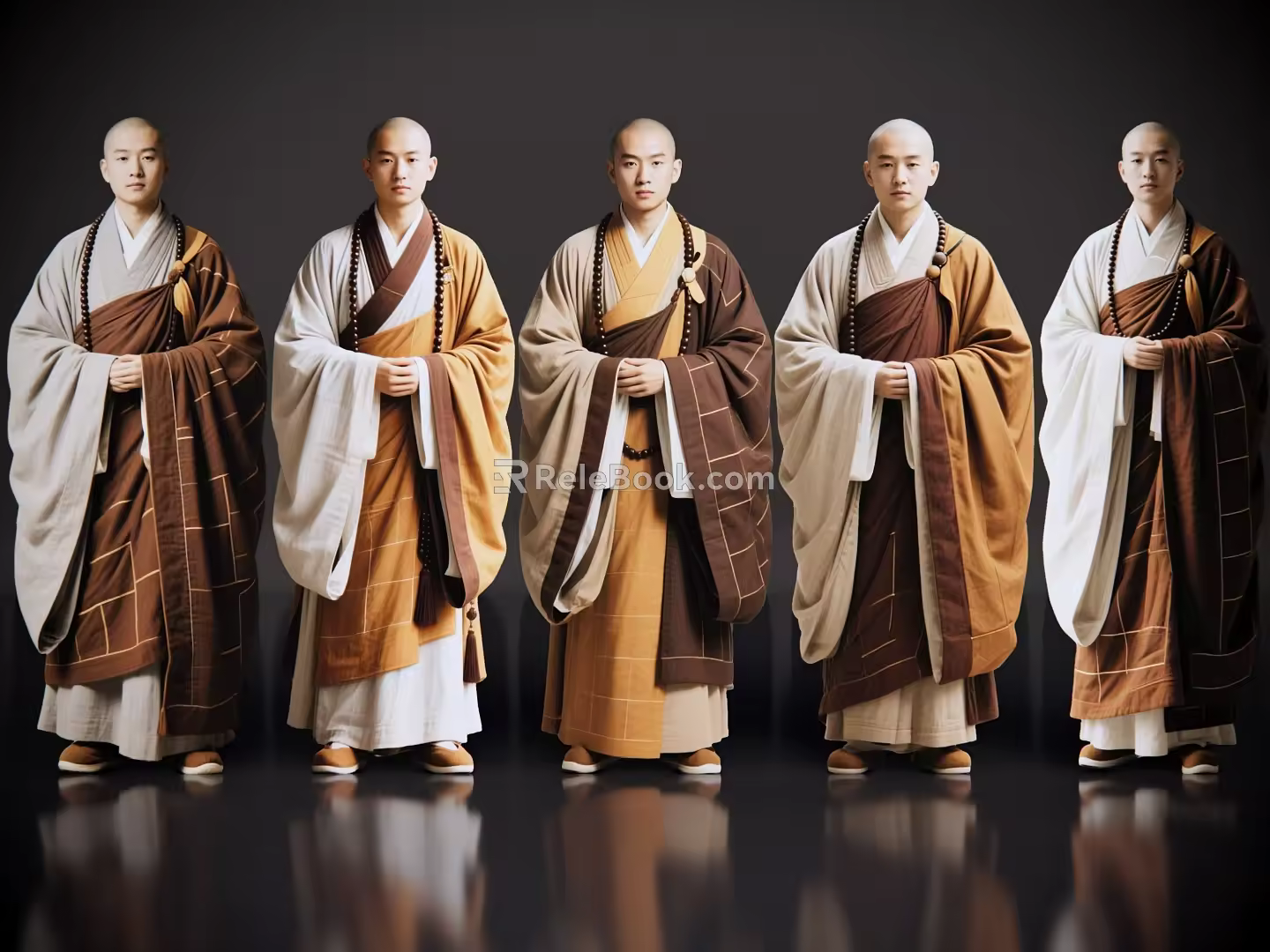 2D Coat Characters Shaolin Abbot Shaolin Temple Eminent Monk Holy Monk Temple Monk Coat Man 3d model