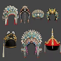Traditional Chinese Opera Headpieces As Decorative Hanging Ornaments With Beads And Tassels
