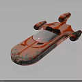 Futuristic Red Sleek Interstellar Spacecraft With Cockpit Dual Engines And Aerodynamic Design