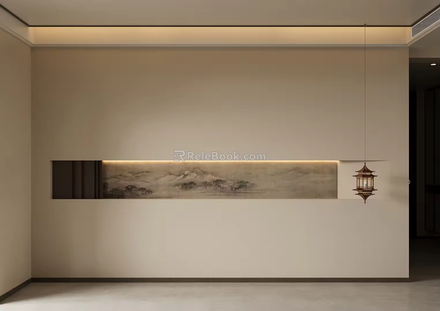 New Chinese sofa background wall Middle ancient sofa background wall Decorative background wall 3d model