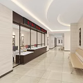 Traditional Chinese Medicine Clinic Reception With Modern Design Wooden Screen And Marble Floor