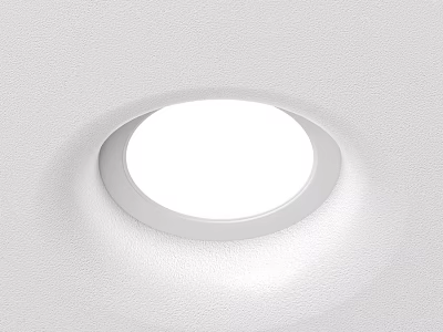 Sleek Modern White Round LED Downlight Spotlight for Ceiling Illumination 3d model