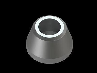 Gray Conical Component With White Ring Edge On Smooth Top Surface 3d model