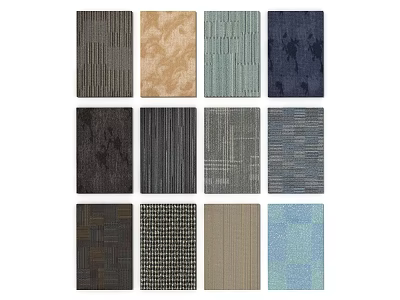 Stylish Square Rugs With Various Patterns And Colors For Home Decor 3d model