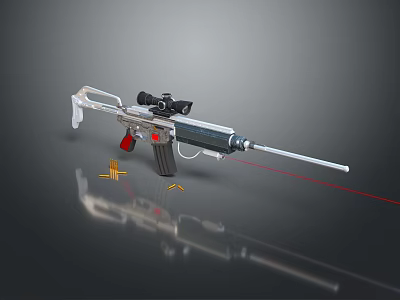 rifle semi-automatic rifle combat rifle battle rifle carbine war rifle attack rifle 3d model