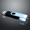 Portable USB Flash Drive With Silver Metal And Black Plastic Rotating Design