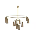 Modern Chandelier With Multiple White Shades And Elegant Metallic Frame Design