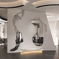 Modern Luxury Hair Salon Interior Design Featuring Professional Styling Chairs And Soft Curved Ambient Lighting