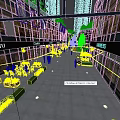 Modern Bustling Commercial Street With Glass Fronted Buildings Shops Pedestrians And Flower Beds