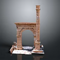 Ancient Stone Arch And Columns Historical Ruins Scenic Landscape View