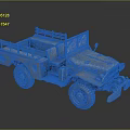 Vintage Military Style Utility Vehicle With Open Cargo Bed And Large Wheels