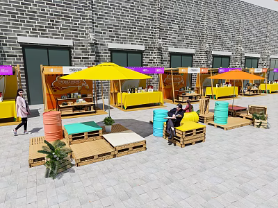 Modern Market Market Rest Area 3d model