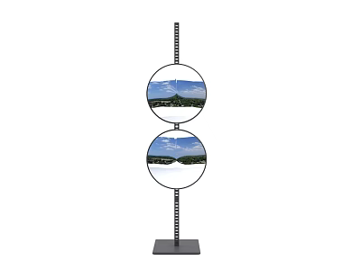 Double Round Floor Standing Mirror With Modern Stand For Home Decor 3d model